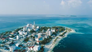 Aerial view of Maafushi Island