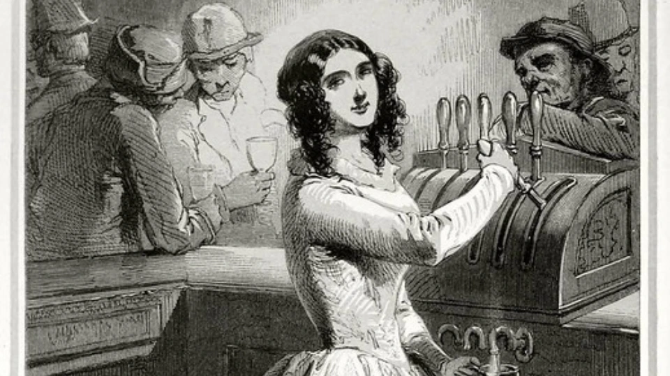 bar maid illustration