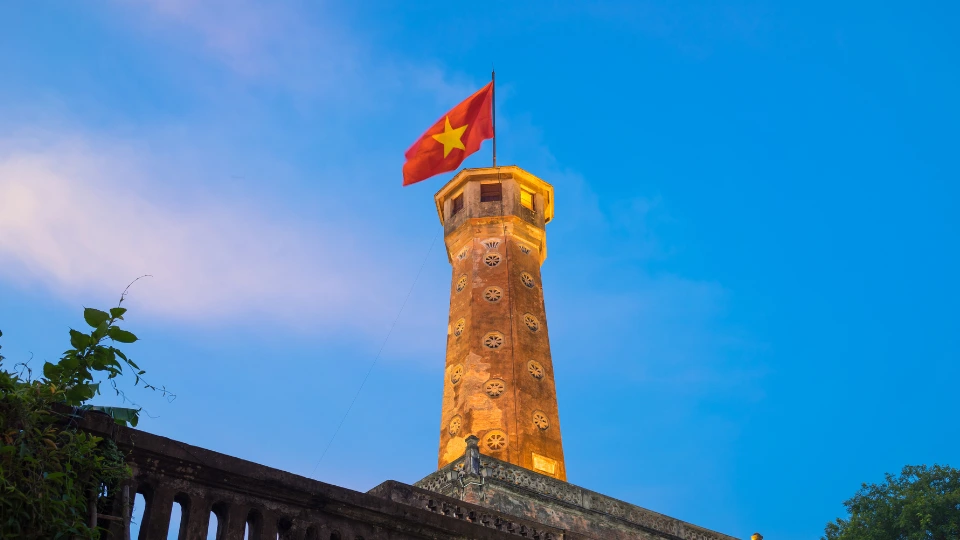 flag tower hanoi vietnam