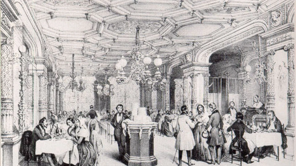 illustration of french restaurant 1840