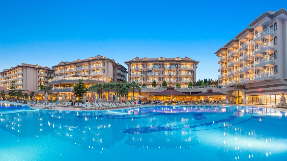 swimming pool in luxury 5 star hotel