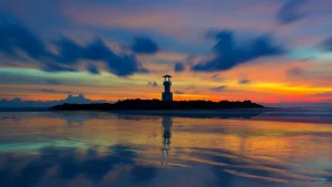 Light beacon at nang thong beach, khoa lak