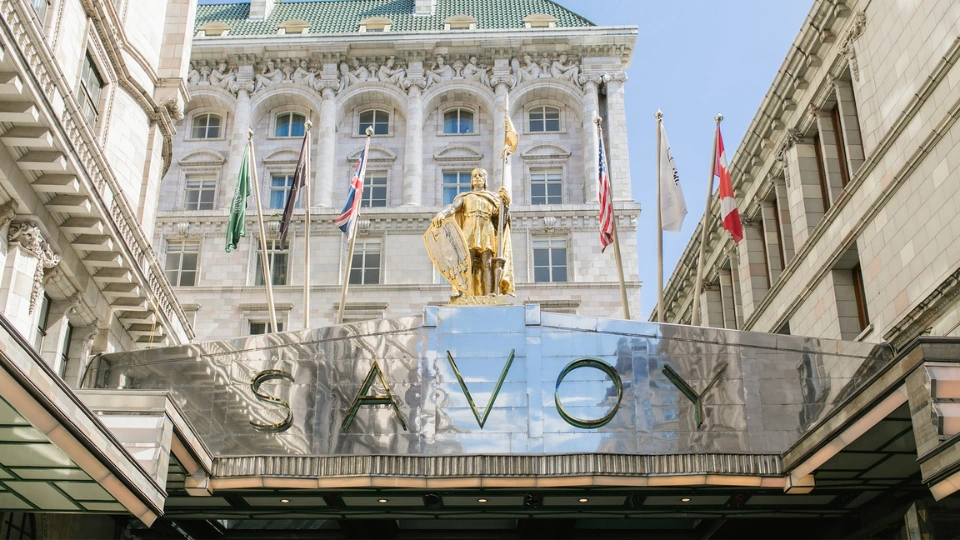 entrance of savoy hotel london united kingdom