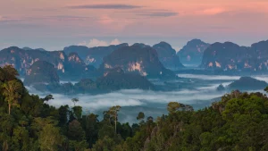 mystic fog sit on the mountainous valley_krabi