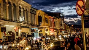 crowded night market in phuket